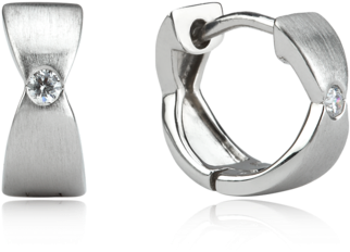 Lady's Sterling Silver Earrings - Cubic Zirconia 925 Sterling Silver Earrings-cintazz (500x500), Png Download