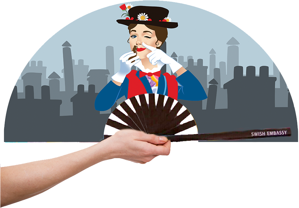 Mary Poppers Fans Swish Embassy - Hand Fan (1000x1000), Png Download