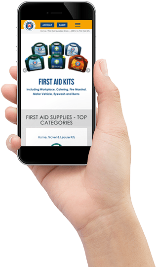Mobile Shop - Hand On Phone (342x550), Png Download