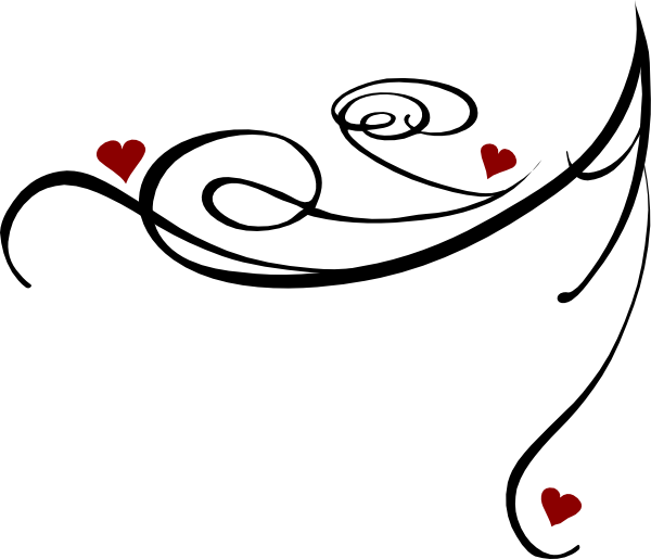 This Free Clipart Png Design Of Decorative Swirl Red - Pink And Black Border Png (600x515), Png Download