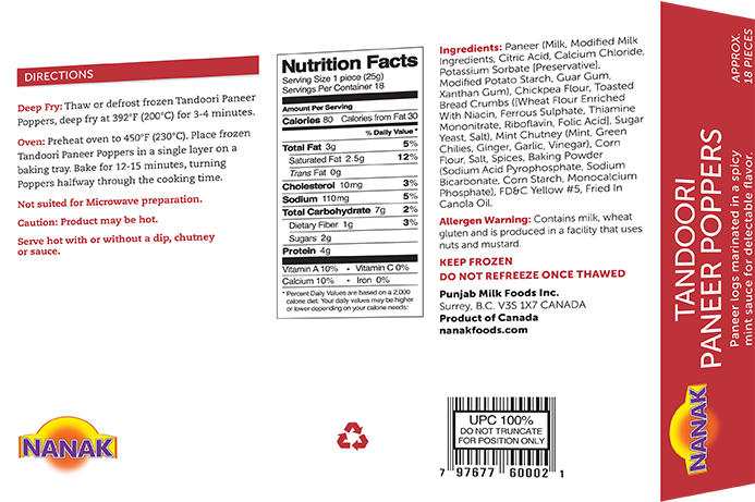 Paneer Poppers - Nutrition Facts (800x835), Png Download