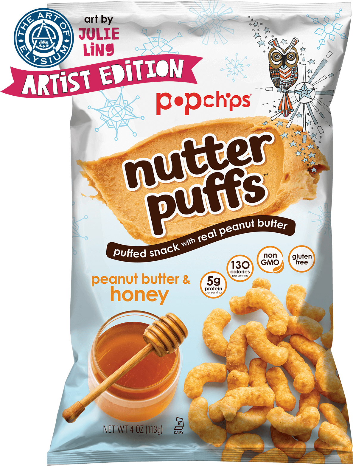 4oz Bag Of Peanut Butter And Honey Nutter Puffs - Popchips Nutter Puffs Peanut Butter & Honey (1200x1600), Png Download