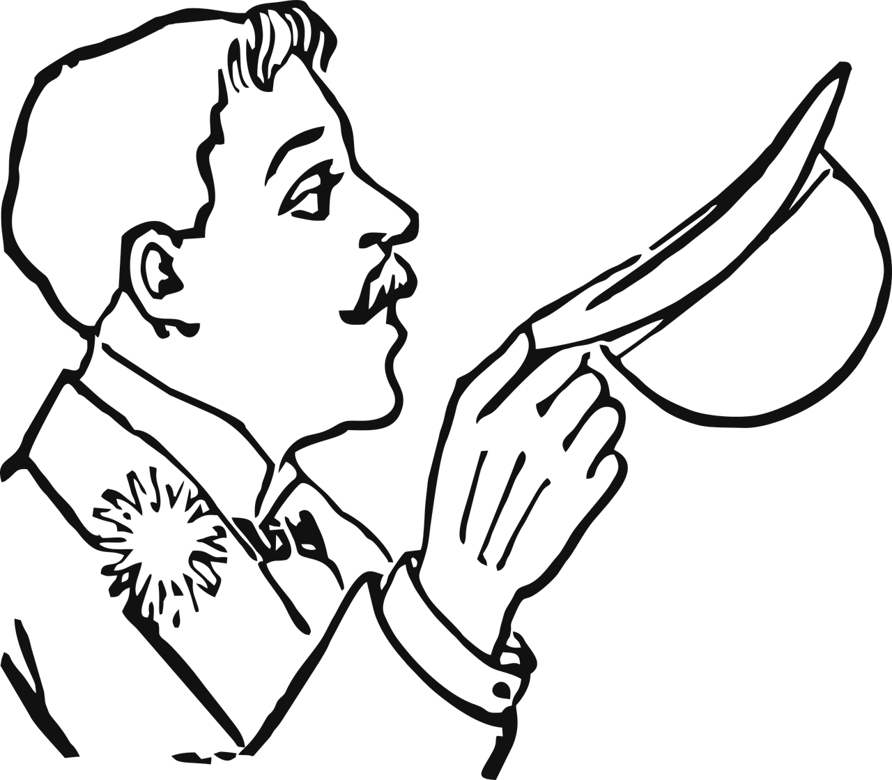 Man,face,hat,tip Hat,vector,male,free Vector Graphics - Hat (1280x1119), Png Download