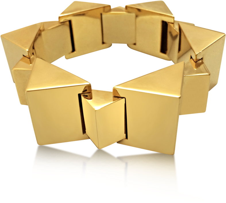 A Retro 14k Gold Faceted Link Bracelet, By Black, Starr (1000x1000), Png Download