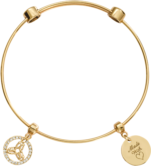 B1044g19 - Nikki Lissoni Charm Bangle Gold-plated With Two Fixed (600x600), Png Download