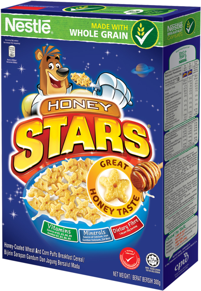 Honey Stars - Honey Stars Cereal Malaysia (382x510), Png Download