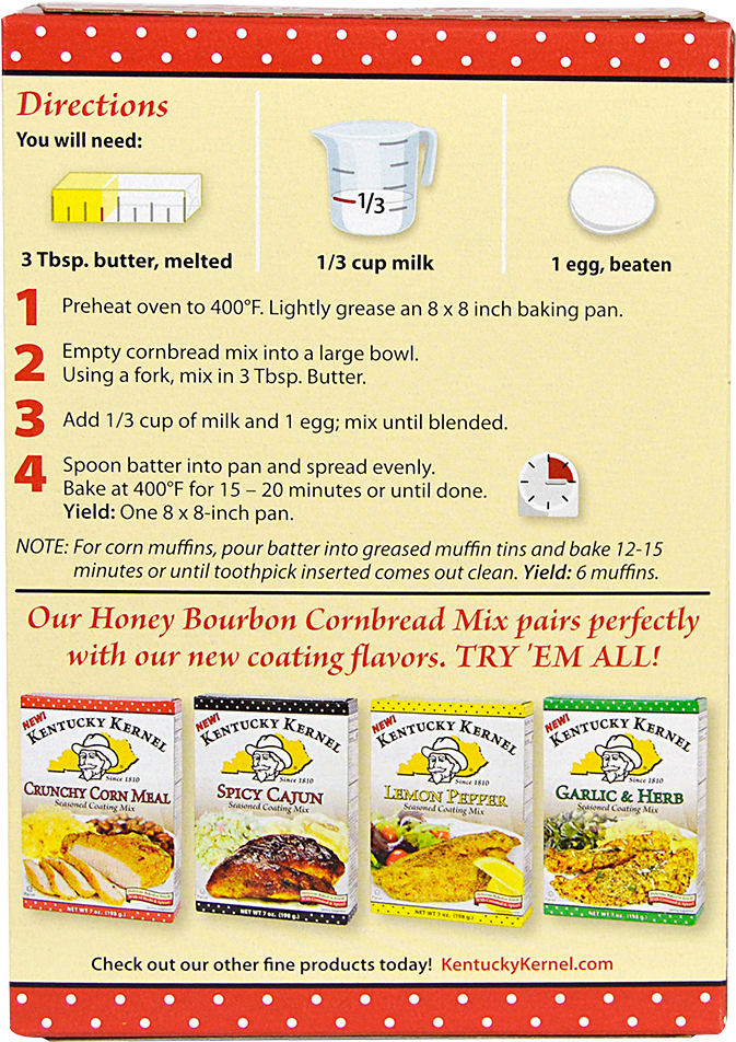 Kentucky Kernel Southern-style Honey Bourbon Cornbread - Kentucky (1000x1000), Png Download