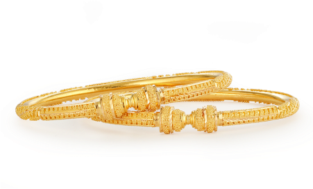 22ct Gold Jali Bauble Kada Bangles - Gold (450x450), Png Download