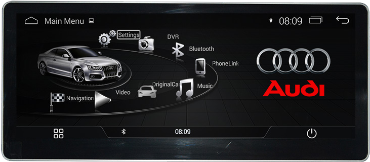 Gps Android Quad Core Audi A6 C6 / Q7 10,25 Screen - Audi A4 B8 Android Radio (800x392), Png Download
