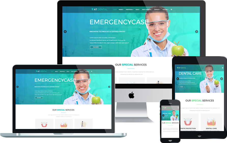 At Dental Free Responsive Joomla Template - Hotel & Booking Joomla Template (1000x750), Png Download