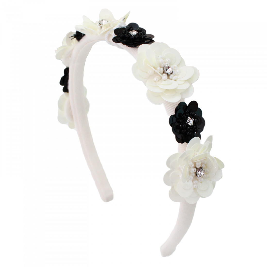Cream Hairband With Flowers - Cream (1100x1100), Png Download