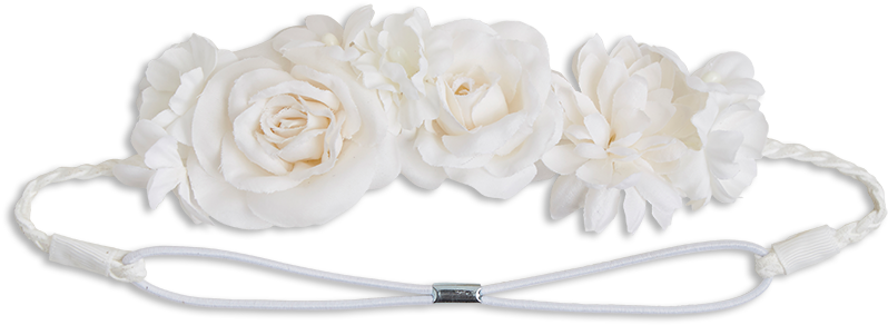 Hairband With Flowers White - Garden Roses (888x888), Png Download