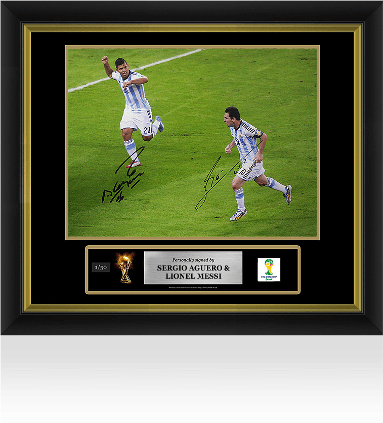 Lionel Messi & Sergio Aguero Official Fifa World Cup™ - Lionel Messi & Sergio Aguero Autographed Signed (700x700), Png Download