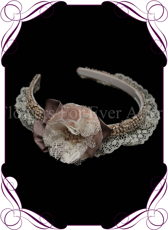 Flowergirl Headband, Vintage Head Band - Fake Flower Cake Decorations (608x822), Png Download