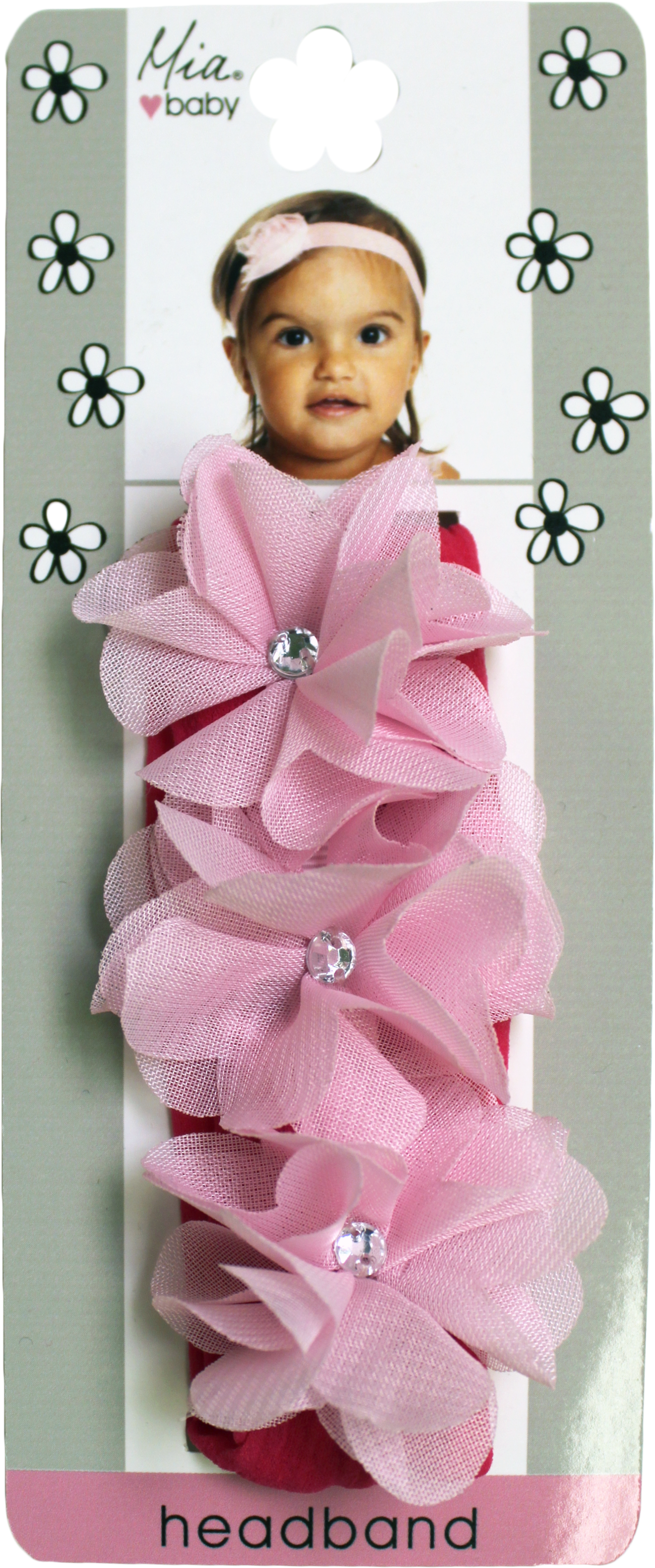 Chiffon Rhinestone Flower With Jersey Headband - Mia Snip Snaps, Hair Barrettes, Jersey Flowers, Assorted (1600x3496), Png Download