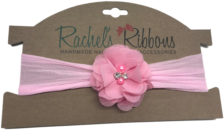Sheer Headband W/ Pearled Sweetheart - Rose (750x563), Png Download
