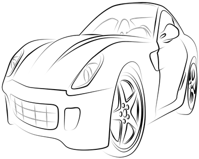 Sports Car Line Drawing - Car (500x500), Png Download