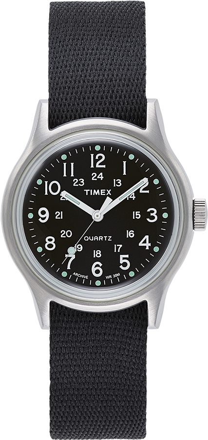 Mk1 Military 36mm Grosgrain Strap Watch Silver-tone/black - Timex Marlin Todd Snyder (750x900), Png Download