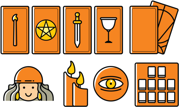 Vector Tarot Icons (700x490), Png Download
