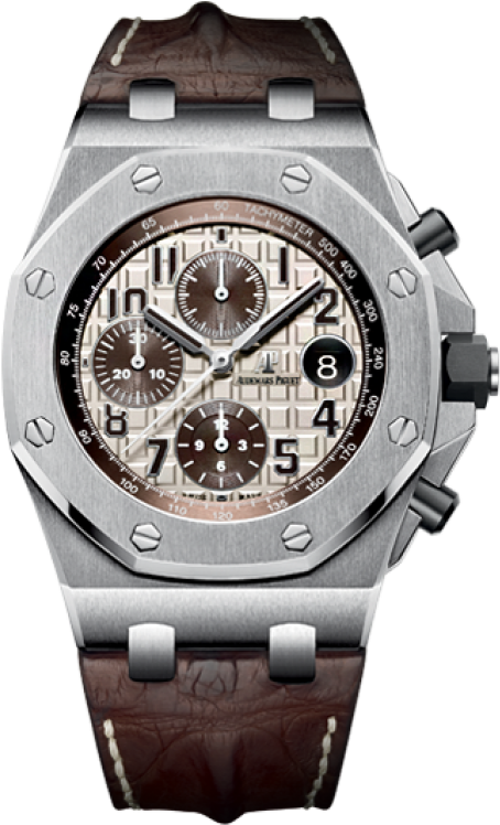 Royal Oak Offshore Ivory Dial Brown Alligator Leather - Audemars Piguet Offshore Safari (800x800), Png Download