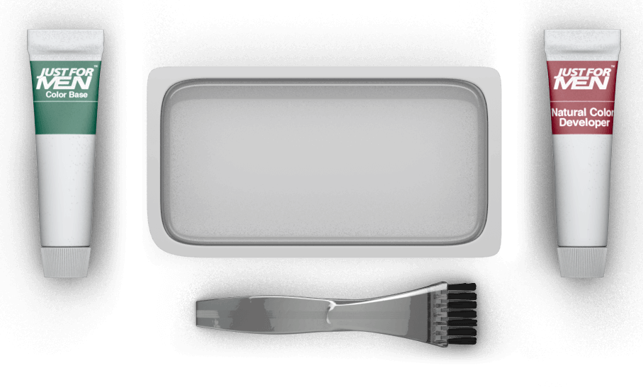 1 Color Base 2 Natural Color Development 3 Mixing Tray - Just For Men Mustache And Beard Brush-in Color Gel, (908x547), Png Download