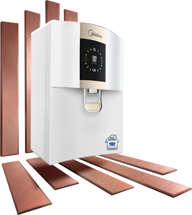 India's First Ever Water Purifier With The Goodness - Carrier Midea Water Purifier (652x730), Png Download