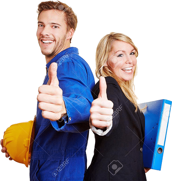 16979691 Happy Construction Worker In Overall And Business - 123rf (570x627), Png Download