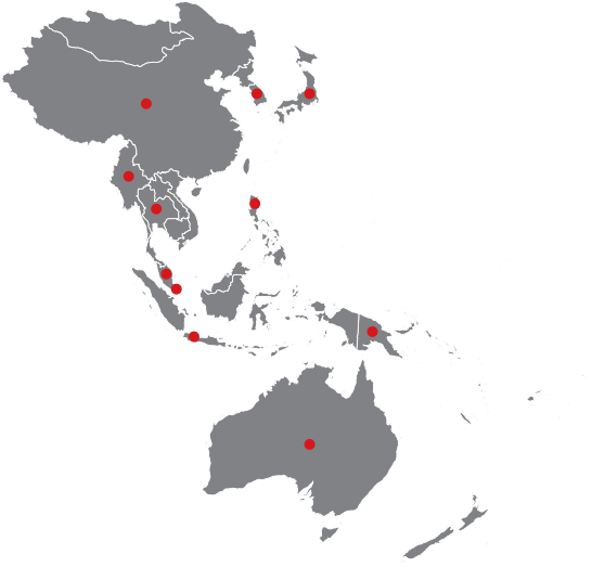 Where We've Worked - Asia Pacific Map Vector (598x536), Png Download