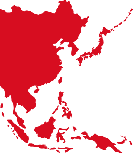 Asia-map - Southeast Asia Map Red (450x520), Png Download