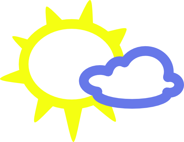 Light Clouds And Sun Weather Symbols Png - Weather Symbols Sun (600x464), Png Download