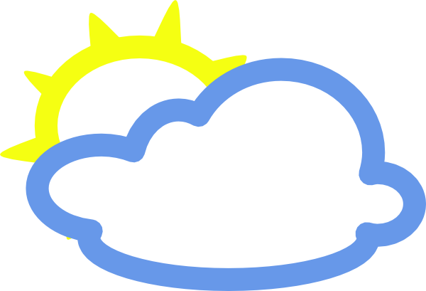 Light Clouds And Sun Weather Symbol Svg Clip Arts 600 (600x409), Png Download
