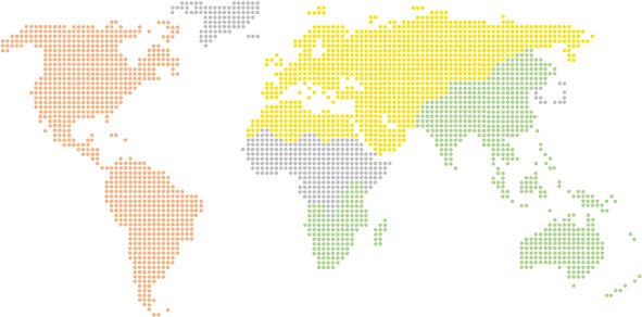 Americas Asia Europe - World Map (600x299), Png Download