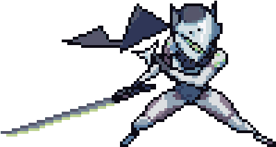Animation Of Pixel Genji Done By Me - Overwatch Animated Pixel Sprays (397x397), Png Download