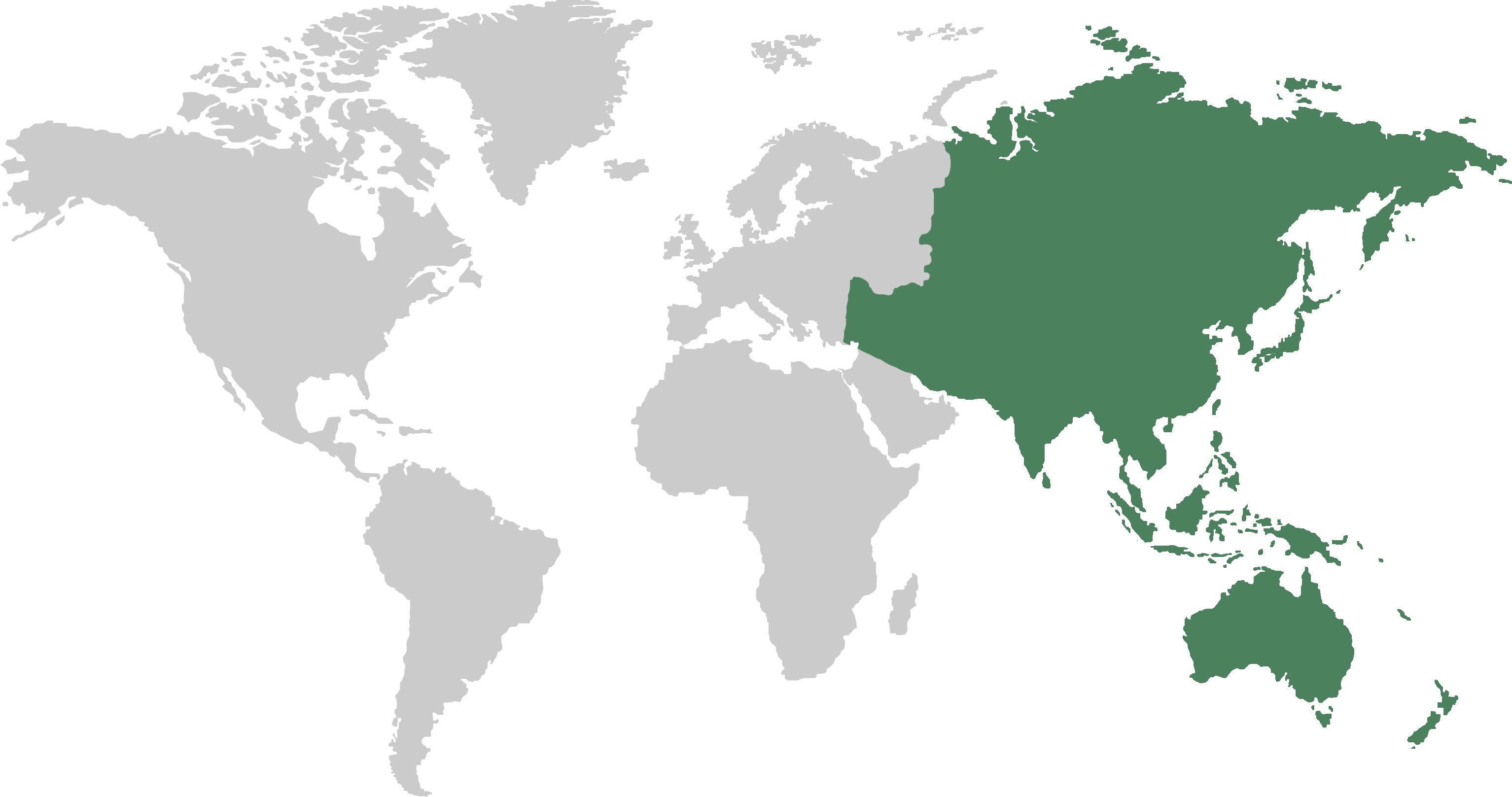 Asia And Australia - World Map With South Africa (3067x1617), Png Download
