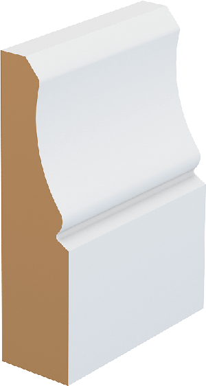 C4 Colonial Skirting Board Architrave - Australian Lambs Tongue Skirting (300x562), Png Download