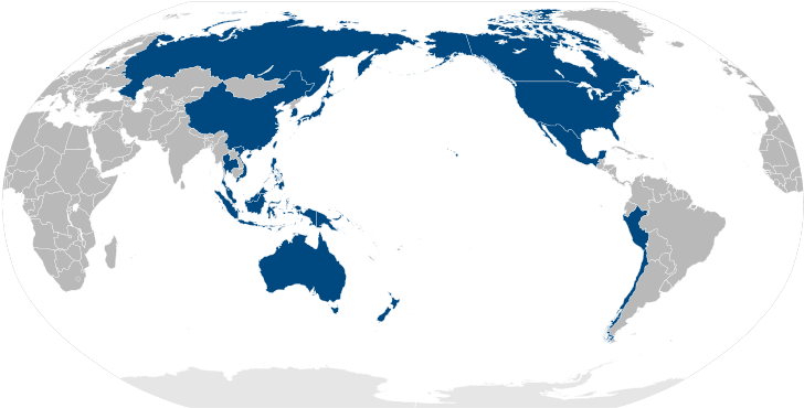 Apec Map Asia Pacific - Apec Member Countries (740x380), Png Download