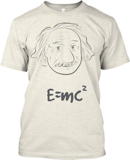 E=mc2 Albert Einstein Cartoon Tee Shirt - Lunar Module T Shirt (470x560), Png Download