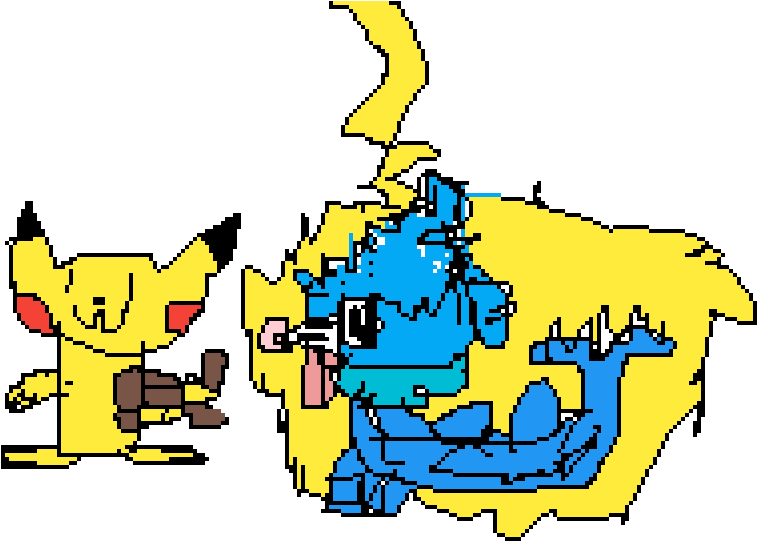 Pikachu Shocking Popplio - Human (1024x576), Png Download