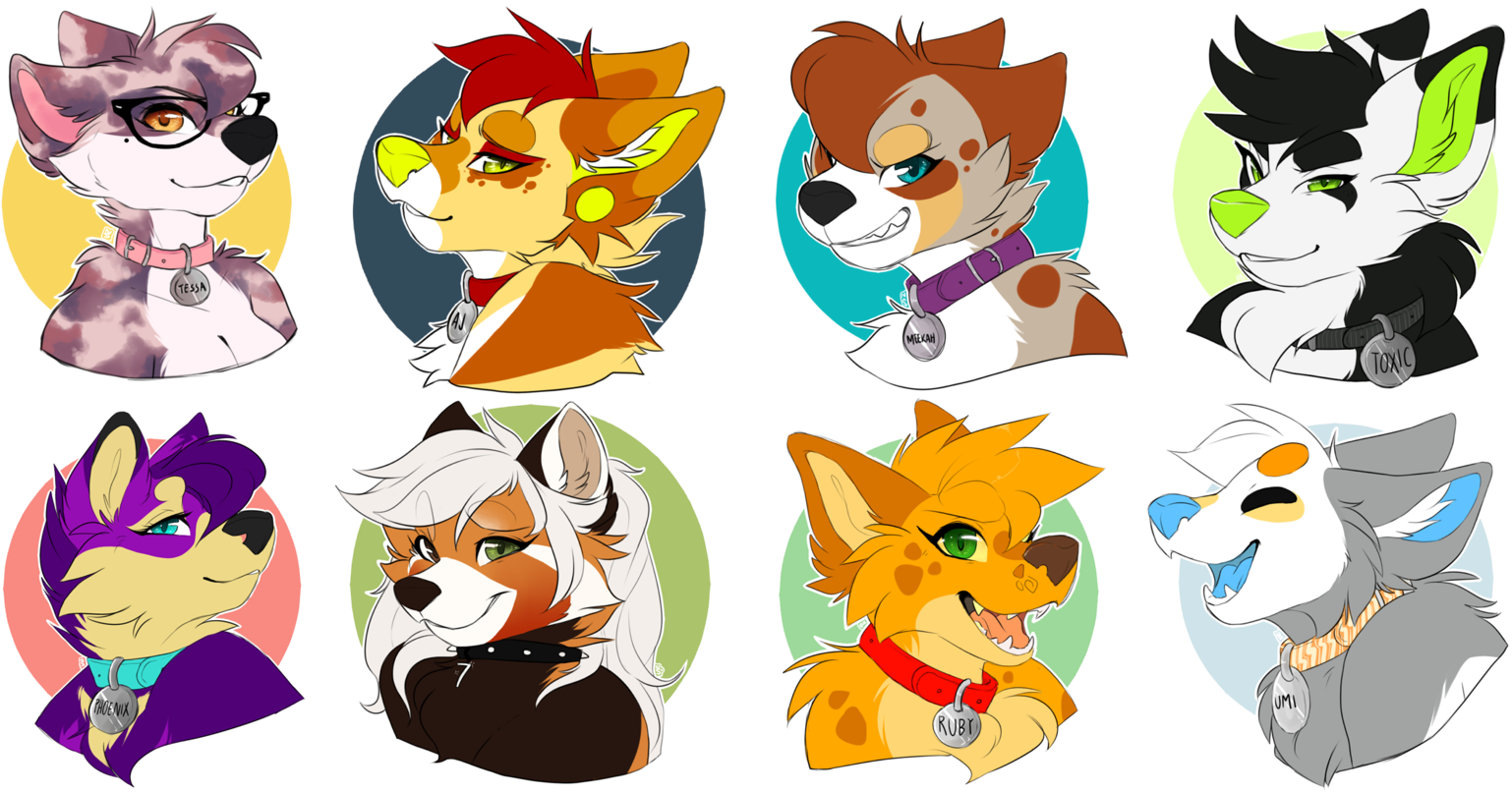 Furry Badge Headshot Base 195306 - Furry Headshot Badges (1600x815), Png Download