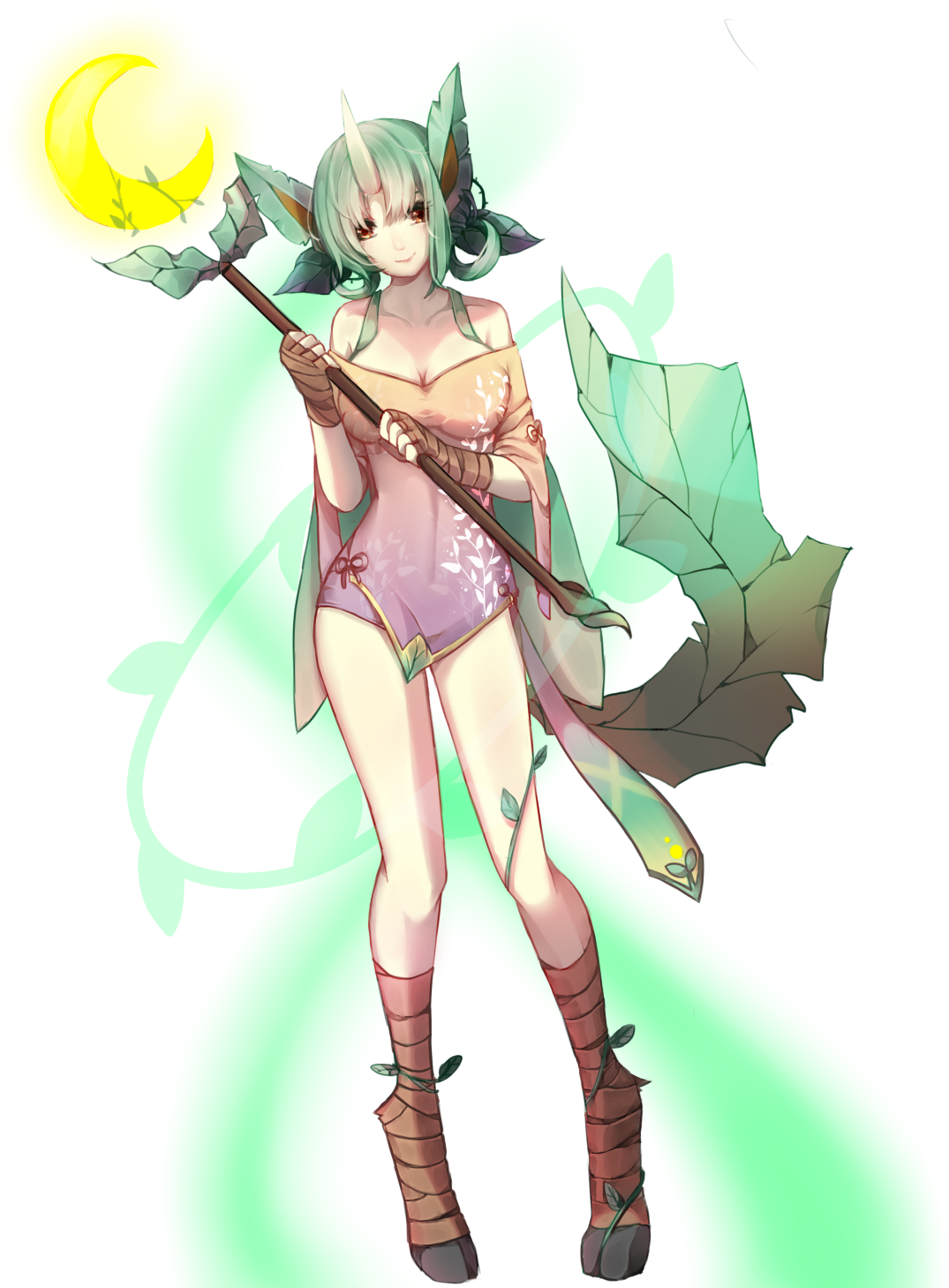 Leafeon As Soraka Fanart - Leafeon Fanart (1075x1459), Png Download