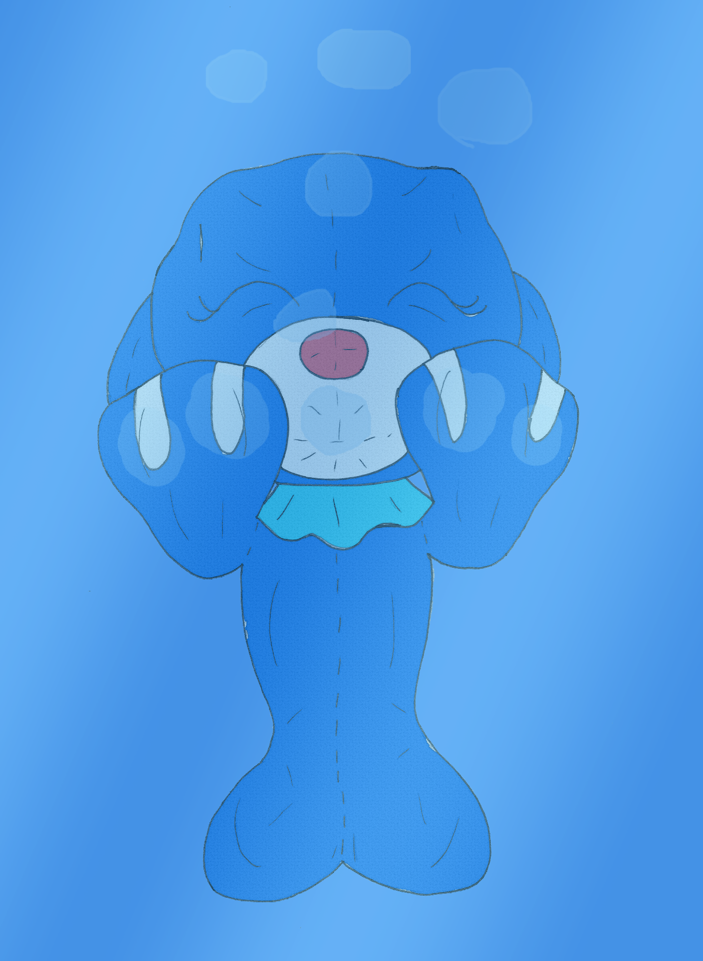 "why Isn't That Popplio Enjoying The Water" - Illustration (1398x1911), Png Download