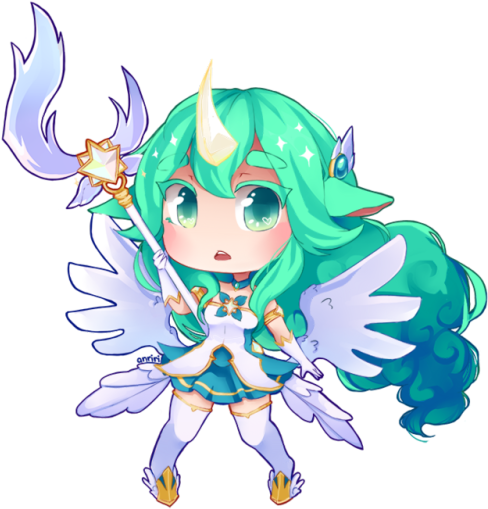 I Love Star Guardian Soraka So Much Omg - Pixel Art Chibi Lol (500x529), Png Download