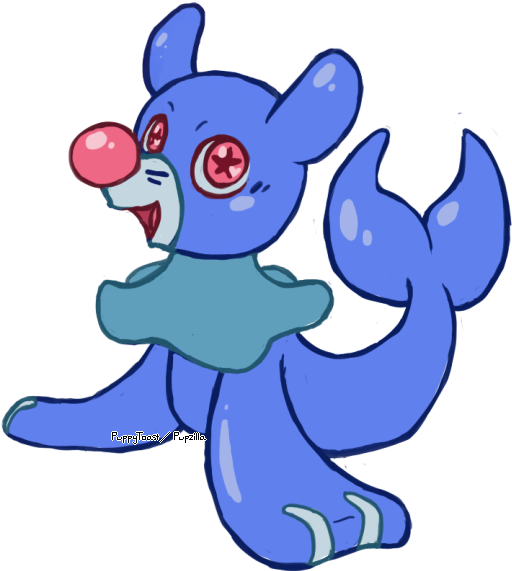 Popplio - Cartoon (600x619), Png Download
