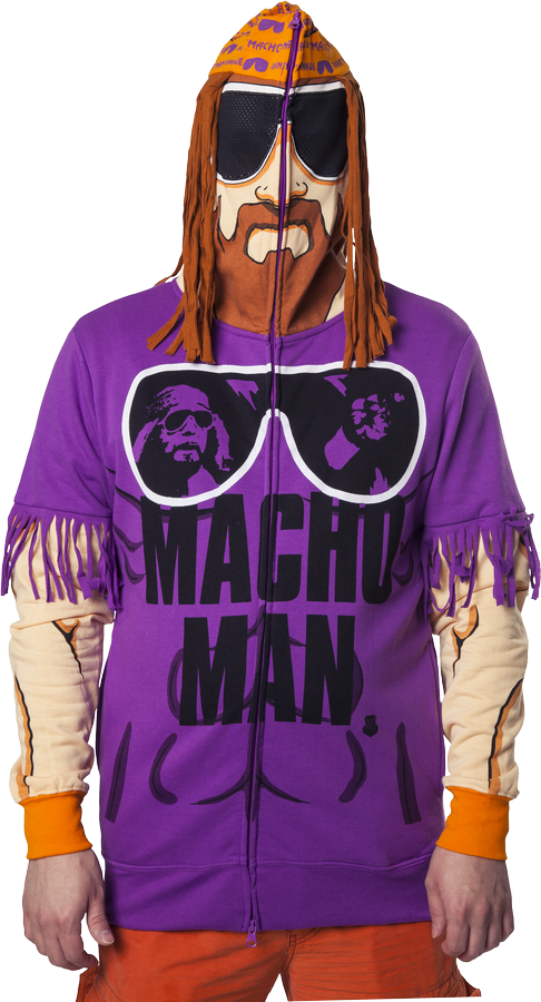 Macho Man Randy Savage Costume Hoodie - Macho Man Costume Hoodie (486x900), Png Download