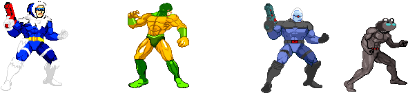 1 Captain Cold 2 Mirror Master 3 Mister Freeze 4 Black - Black Manta Mugen Sprites (640x400), Png Download