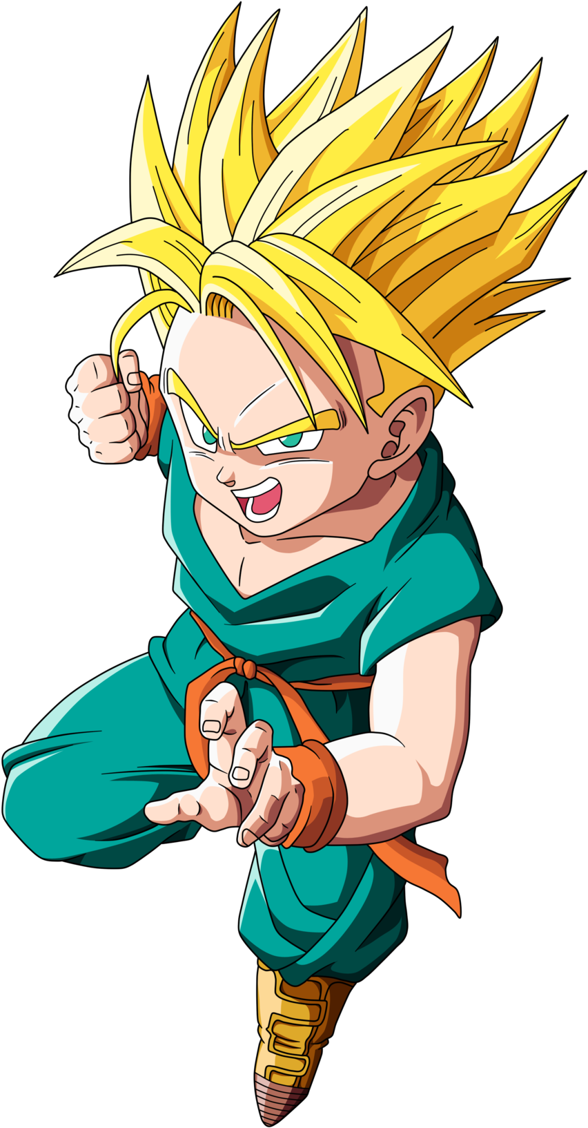 Ss Kid Trunks - Kid Trunks Super Saiyan (900x1705), Png Download