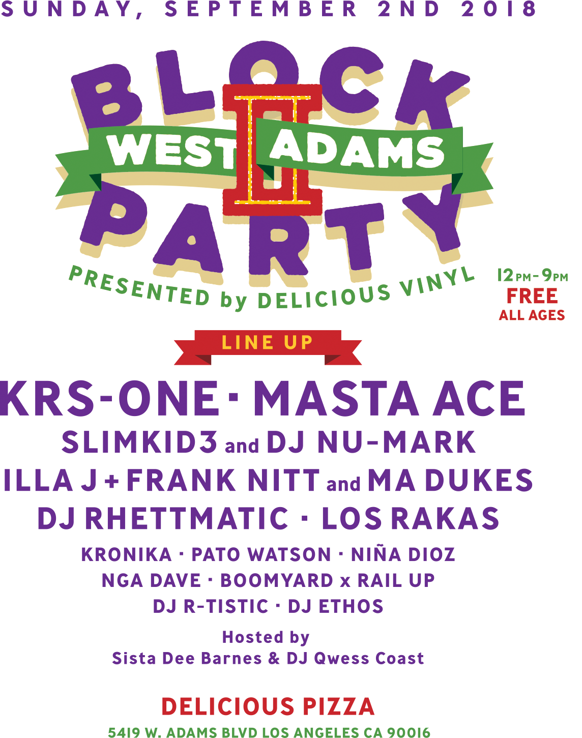 Afternoon Lineup - West Adams Block Party 2018 (1144x1451), Png Download