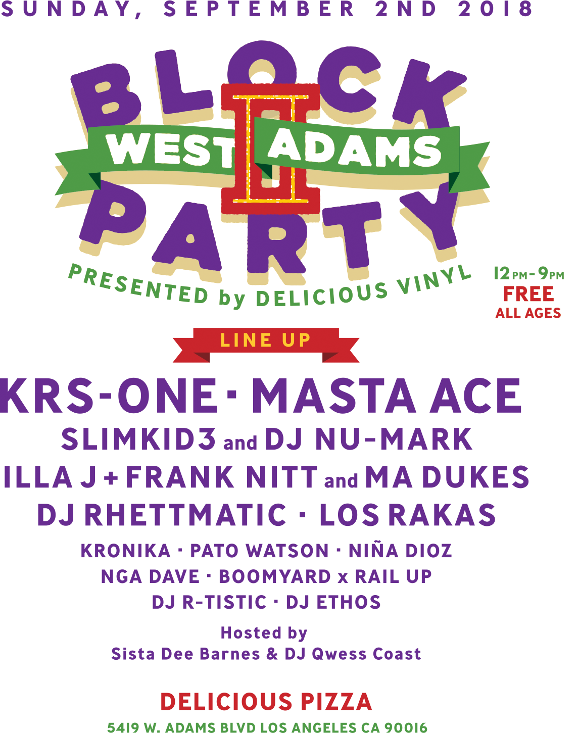 Download Afternoon Lineup West Adams Block Party 2018 PNG Image with