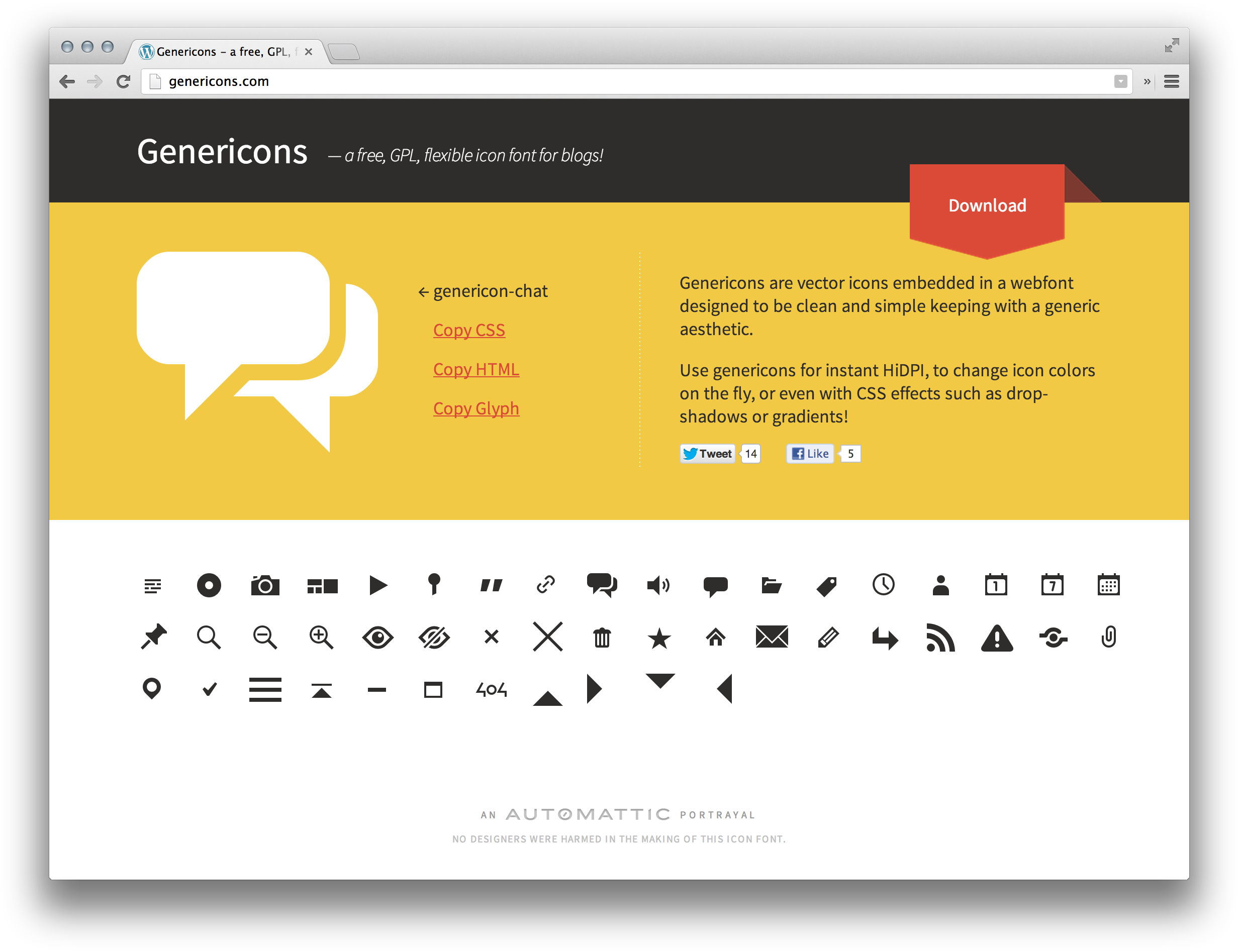 Genericons-website - Web Page (2496x1924), Png Download