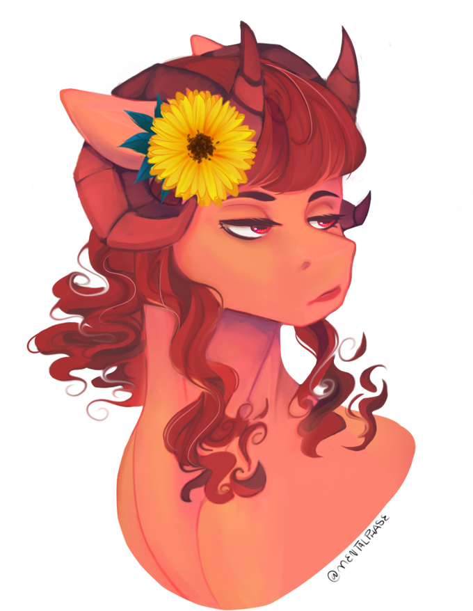 Mentalphase, Bust, Female, Flower, Flower In Hair, - Girl (1000x1024), Png Download